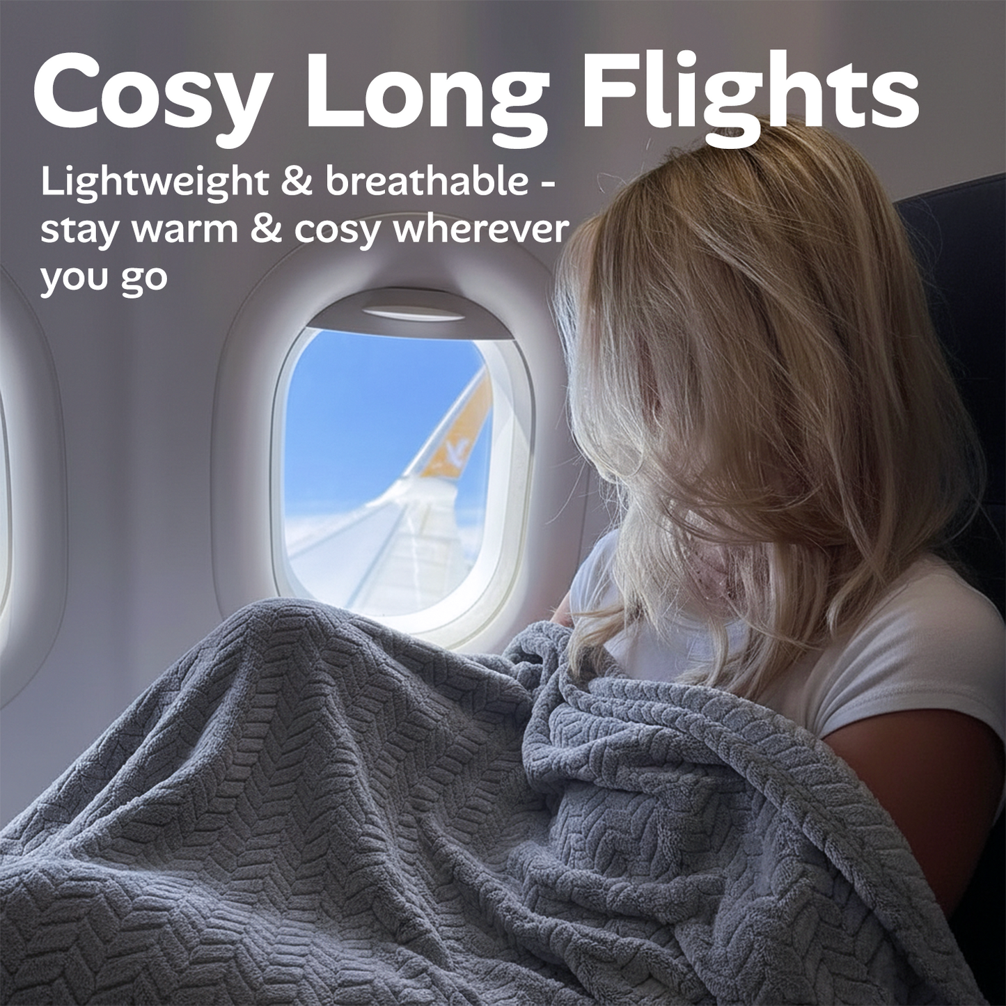 Proglobe Premium Travel Blanket – Gray Lightweight Micro Plush Blanket for Airplanes, Camping & All-Season Travel Comfort