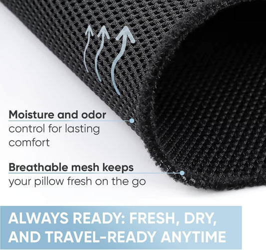 Proglobe Travel Pillow Compression Bag & Neck Pillow Storage – Breathable Mesh Carrying Case with Snap Clasp for Airplane & Travel Accessories