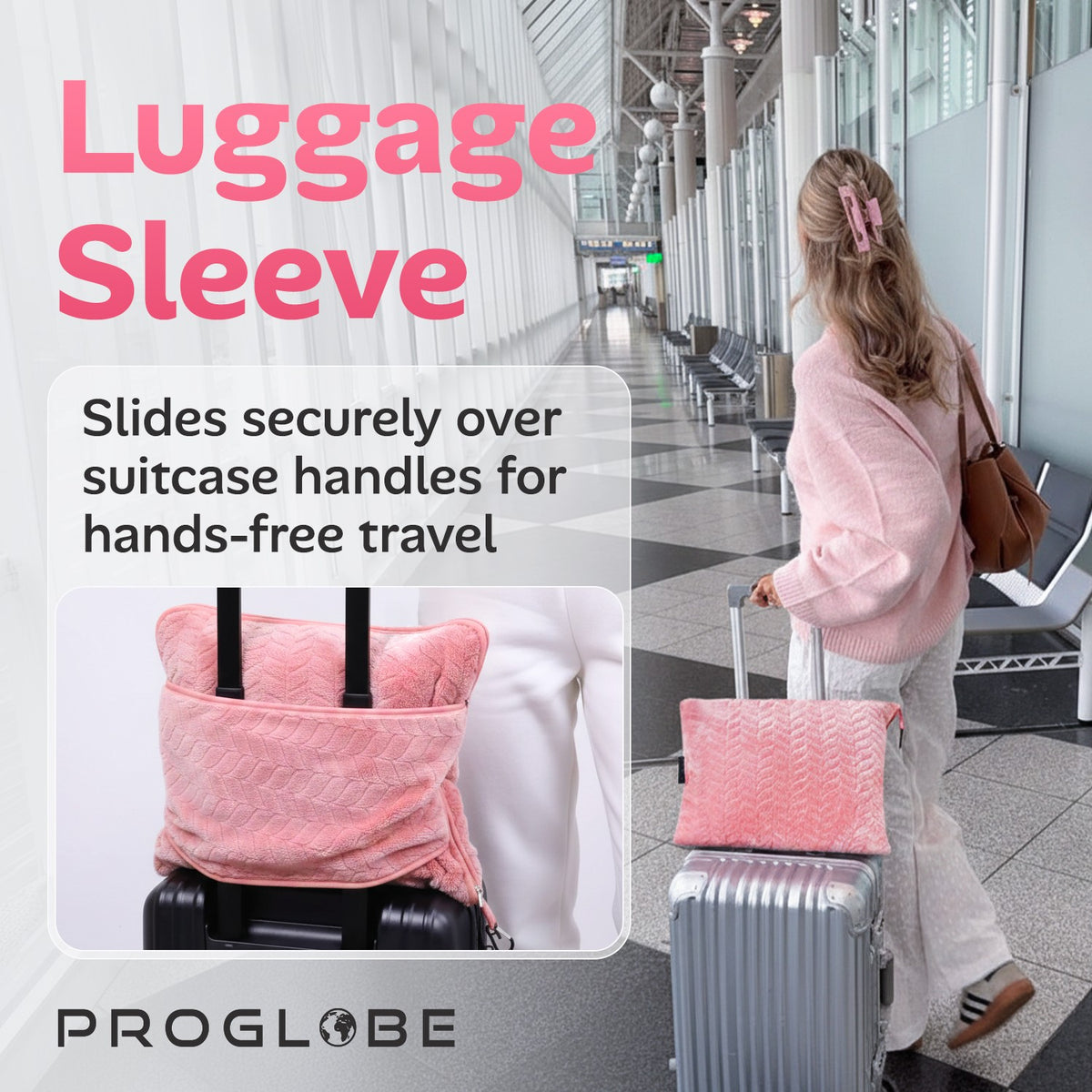 Proglobe Premium Travel Blanket – Gray Lightweight Micro Plush Blanket for Airplanes, Camping & All-Season Travel Comfort