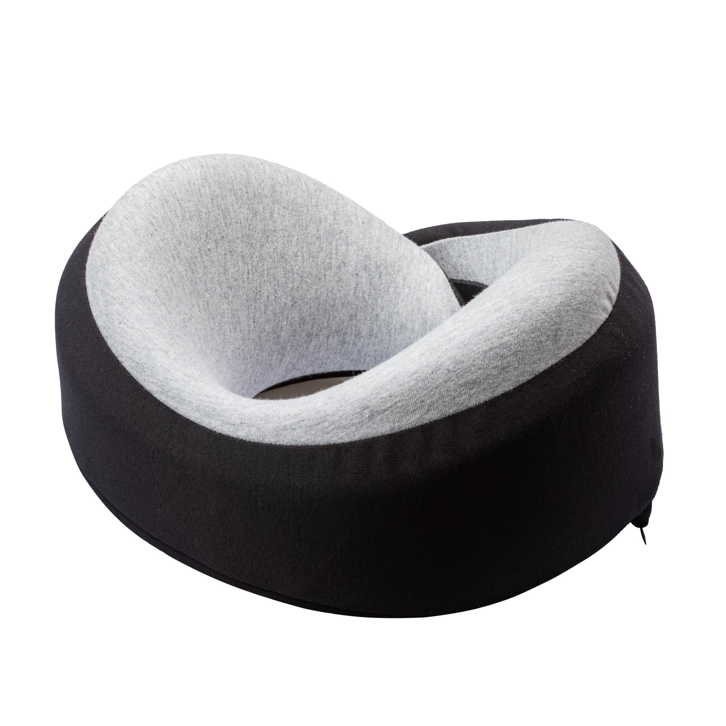 Proglobe Light Gray Memory Foam Travel Neck Pillow for Airplanes – Lightweight Ergonomic Chin Support Pillow with Compression Bag