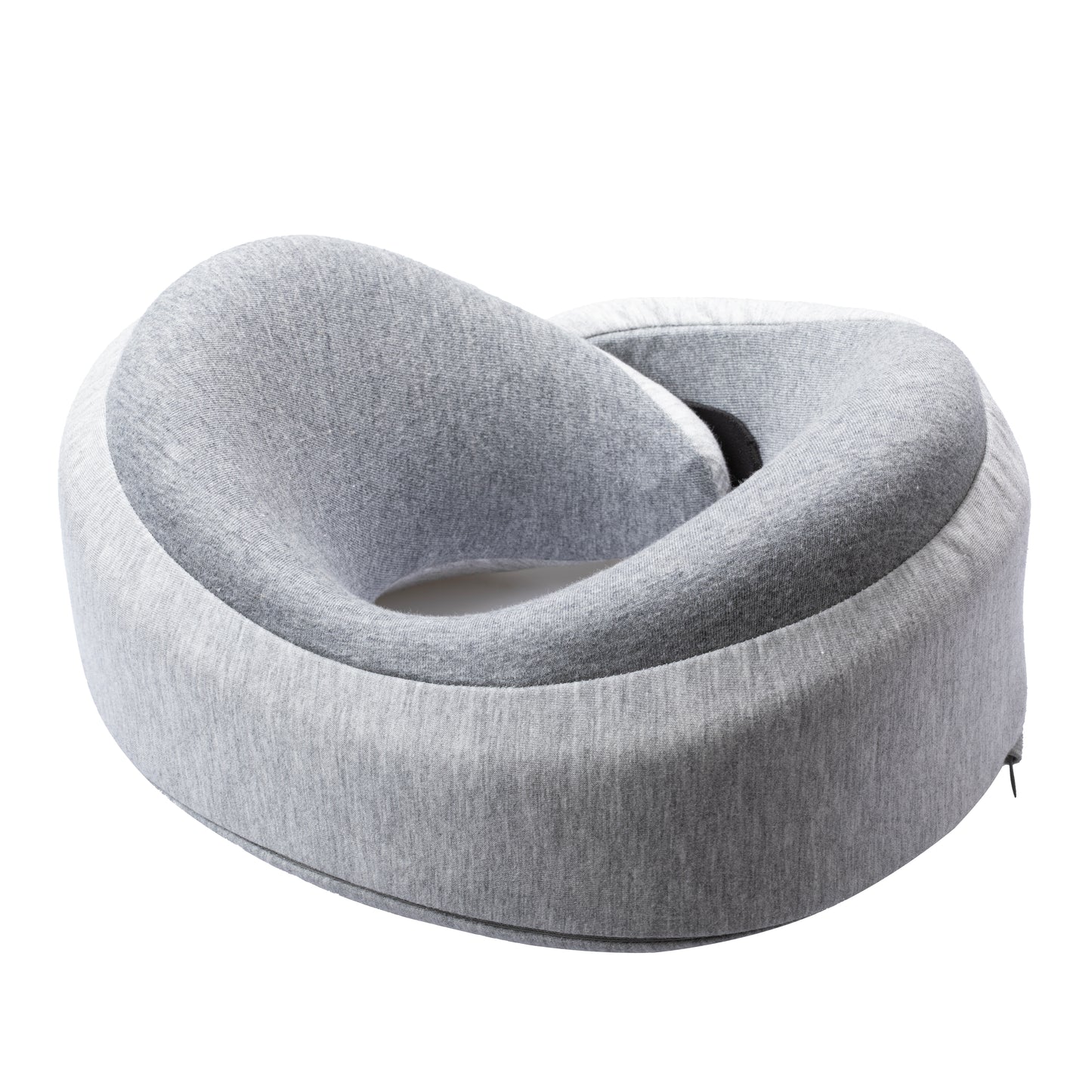 Proglobe Light Gray Memory Foam Travel Neck Pillow for Airplanes – Lightweight Ergonomic Chin Support Pillow with Compression Bag