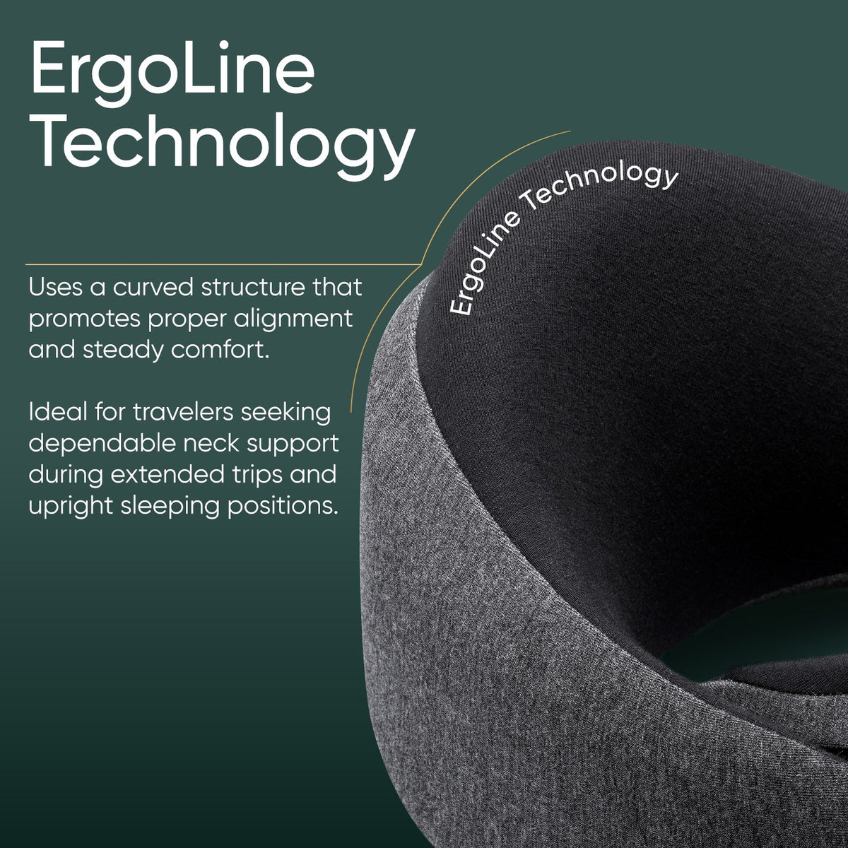 Ash Black Memory Foam Luxe Travel Neck Pillow for Airplanes – Lightweight Ergonomic Chin Support Pillow with Compression Bag for Long Flights