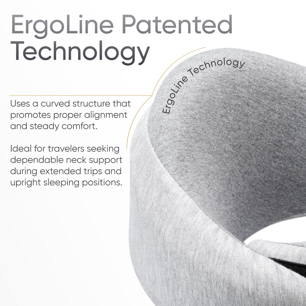 Ash Black Memory Foam Luxe Travel Neck Pillow for Airplanes – Lightweight Ergonomic Chin Support Pillow with Compression Bag for Long Flights